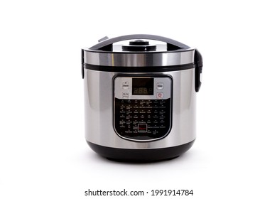 Multicooker Yoghurt Maker. Multicooker. Bowl. Yoghurt maker. Steam container. Beaker. Ladle. Spoon 2 pcs. Power cord. Manual. Book of recipes. Everything for the home-Kitchen. Shiny background. - Shutterstock ID 1991914784