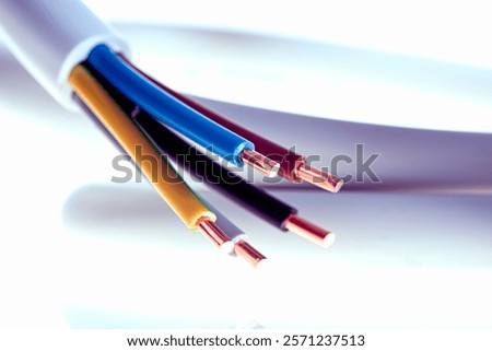 Multi-core copper electrical cable wire used in electrical installations and electrotechnical systems