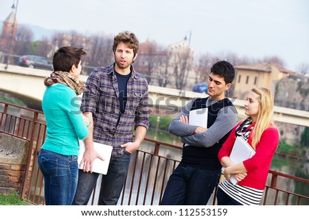 Multicultural College Students at Park