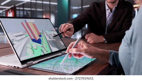 Multicultural Engineers Use GIS Mapping For Real Estate Valuation Inspection