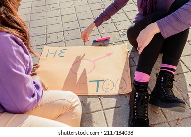 Multicultural Women Prepare 8 March International Demonstration With A Me Too Banner