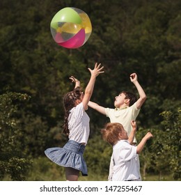 Multi-ethnic Children Playing Ball