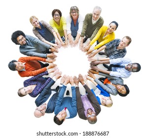 Multi-Ethnic Diverse Group Of People In Circle