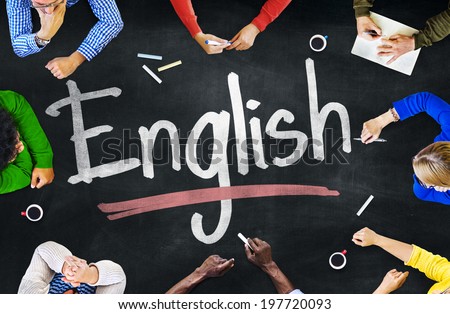 Multi-Ethnic Group of Children and English Concept