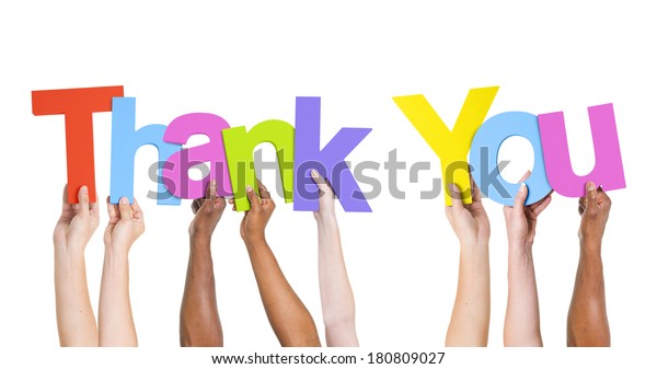 Multiethnic Group People Holding Word Thank Stock Photo (Edit Now ...