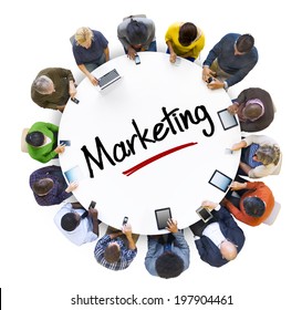 Multi-Ethnic Group Of People And Marketing Concept