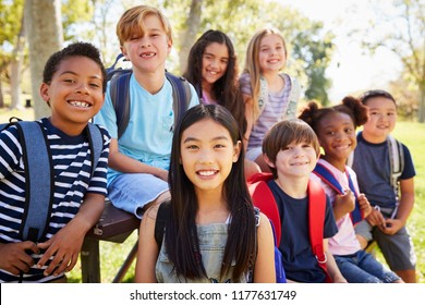 Multi-ethnic Group Of Schoolchildren On A School Trip