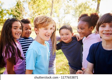 Multi-ethnic Group Of Schoolchildren On A School Trip