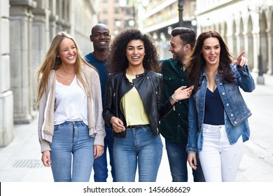 Multiracial Group Four Friends Having Coffee Stock Photo 1523168222 