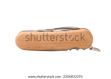 Multifunction folding knife isolated on white background