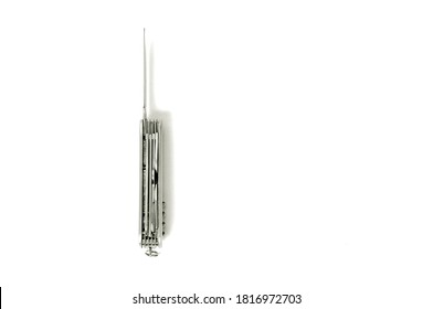 multi-function knife on white background close-up, mock-up, blank for your design