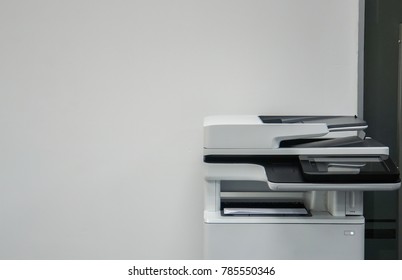 Multifunction Printer In Office For Printing, Scanning, Copying And Sending Fax