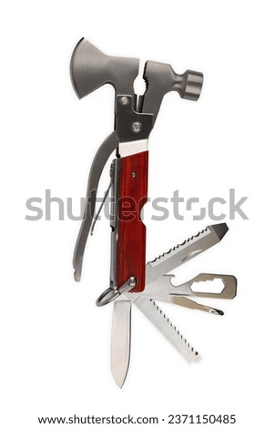 Multifunctional Tool isolated on white background.