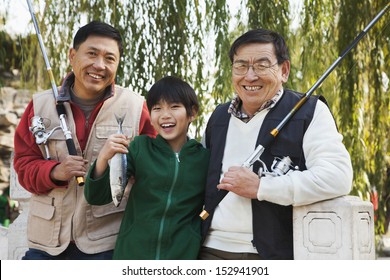 Multi-generational Men Fishing Portrait