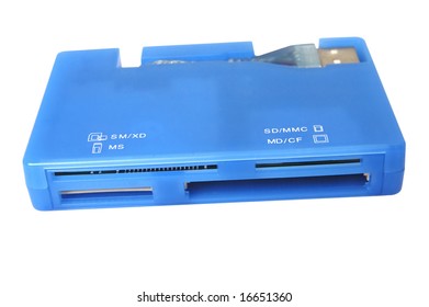 Multimedia card reader isolated on white background