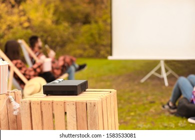 Multimedia DVD Projector In Outdoor Cinema