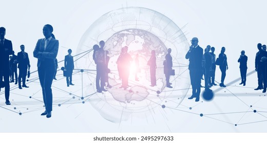 Multinational business people and global communication network concept. Wide angle visual for banners or advertisements. - Powered by Shutterstock