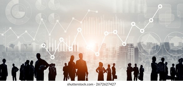 Multinational people and statistical data concept