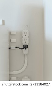 Multi-outlet Electrical Receptacle With Multiple Connected Cables.