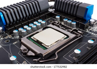 Multiphase power system modern processor with heatsink and the CPU socket