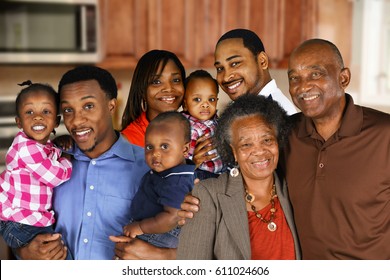Multiple african american families who are standing together