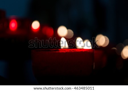 Multiple candle burning brightly
