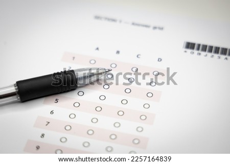 Multiple choice answer grid on Scottish exam paper