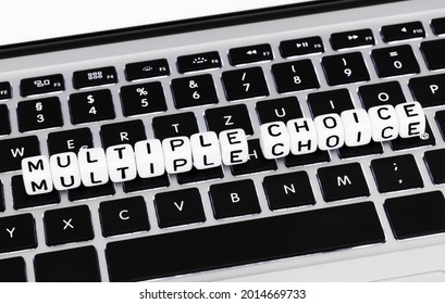 Multiple Choice, Block Letters On A Keyboard