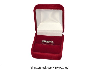 Multiple Diamonds Engagement Ring In Red Jewel Box