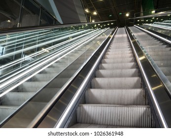 Multiple Escalators Going Up