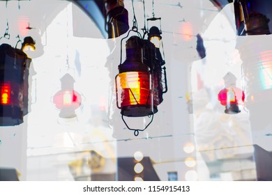 Multiple exposure image under the bridge view.  Image for background of future manipulation
