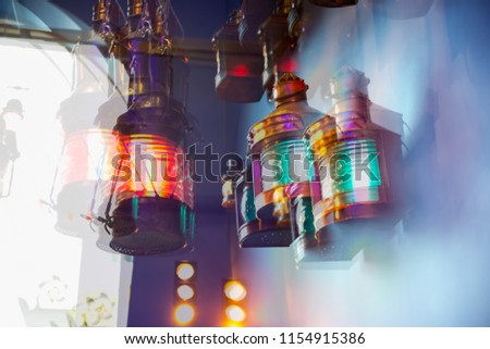 Multiple exposure image under the bridge view.  Image for background of future manipulation