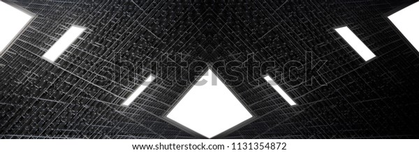 Multiple Exposure Photo Metal Dropped Ceiling Stock Photo