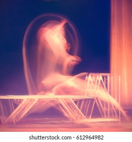 Multiple exposure of a trampoline jumper