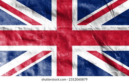 Multiple exposure of Union Jack flag. Basemap or background use. Double exposure creative hologram of the British flag. - Shutterstock ID 2312060879