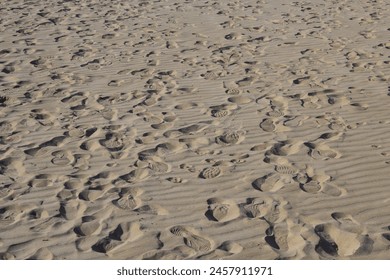 multiple footprints on the sand walking to the freedom - Powered by Shutterstock