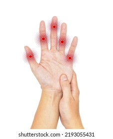 Multiple Joints Inflammation. Concept And Idea Of Rheumatic Arthritis, Polyarthritis, Hand Joint Swelling Or Arthralgia.