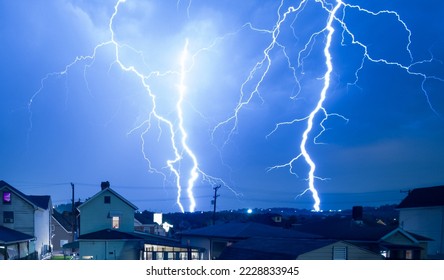 multiple Lighting Strikes in the city