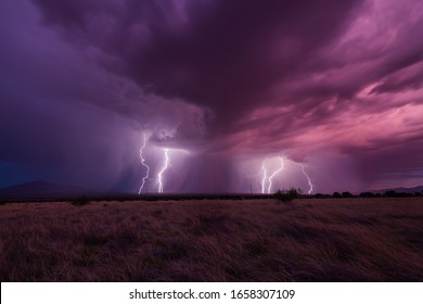 Multiple lightning strikes viewed from Coronado State Park.