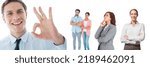 Multiple people of different professions against copy space on white background. people and emotions concept