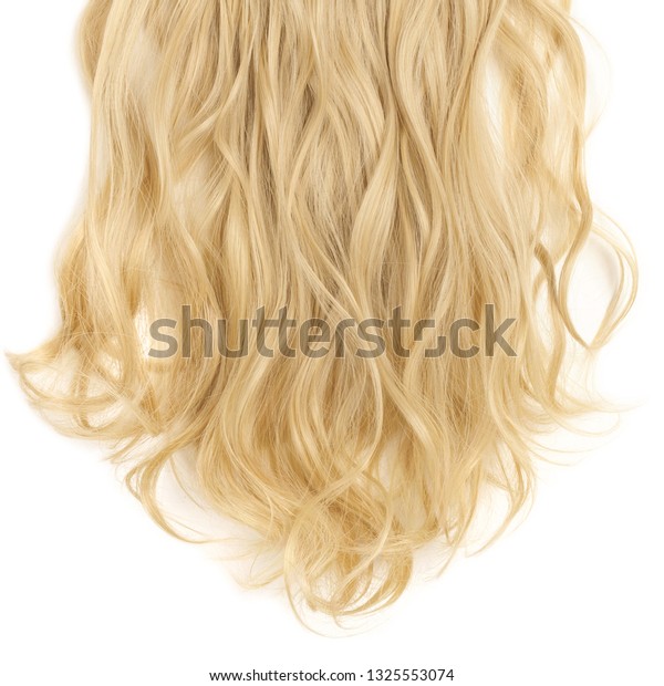 Multiple Pieces Clip Wavy Blonde Synthetic Stock Photo Edit Now