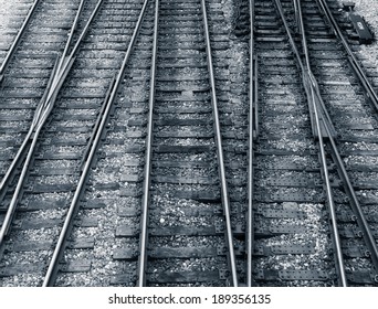 Multiple railway track switches , symbolic photo for decision, separation and leadership qualities  - Powered by Shutterstock