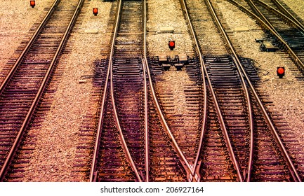 Multiple railway track switches , symbolic photo for decision, separation and leadership qualities - Powered by Shutterstock