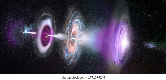 Multiple stack sequence of black holes. Collage. Elements of this image furnished by NASA.