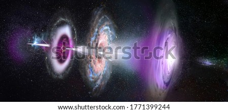 Multiple stack sequence of black holes. Collage. Elements of this image furnished by NASA.
