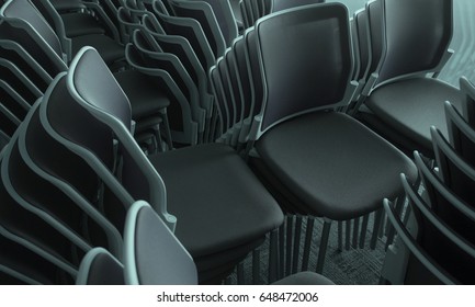 Multiple Stacked Chairs.