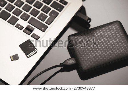 Multiple storage devices, pendrive, memory cards. Storage media concept