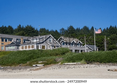 Similar – Image, Stock Photo American flag on roof of building