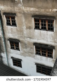Multiple windows On an old building Used for many years