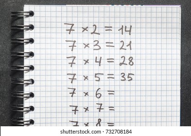 Multiplication Table School Notebook Stock Photo 732708184 | Shutterstock